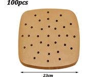 100 pcs Air Fryer Paper Tray Disposable Steamer Liners Kitchen Bakeware Paper Baking Non-Stick Mat Oil-absorbing Paper for Fryer