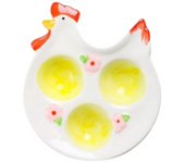 Reusable Cute Egg Tray Ceramic Cartoon Egg Holder Chick Design Home Decor Egg Storage Compartments Egg Tool