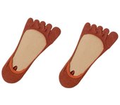2Pcs Soft Thin Invisible Socks Womens Breathable Solid Color Five Toe Socks Hosiery Anti Slip Five Finger Socks Low Cut Shoes