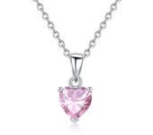Eudora 925 Sterling Silver Birthstone Heart Zircon Necklace March Sept Dec Colorful Zircon Pendant Simple Jewelry For Women Gift