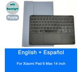 Bluetooth Keyboard Case For Xiaomi Pad 6 Max 14 inch Touchpad Backlight Tablet Case English Spanish Keyboard
