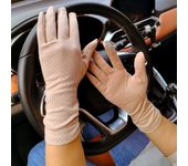 Guantes de algodón para mujer, manoplas de media longitud, estampado negro, para ciclismo, pantalla táctil fina, conducción de coche, novedad de 2024
