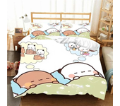Kawaii Bubu and Dudu 3D Printing Anime Bedding Set Duvet Cover Comforter Bed Single Twin Full King Queen Size Bedding Set Kids