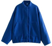 Women's Bomber Jacket Stand Collar Button Up Lightweight Shirt Jacket for Daily Life Work Shopping