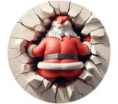 Adornos redondos de acrílico para Navidad, colgantes de Papá Noel, decoraciones festivas de pared, gran oferta