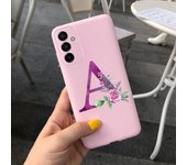For Samsung Galaxy M23 5G Case Letter A To Z Liquid Silicone Luxury Phone Case For Samsung M23 SM-M236B Soft Matte Back Cover