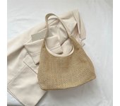 Internet Celebrity Korean Ins Retro Woven Tote Bag Grass Woven Bag Large Capacity Armpit Bag Shoulder Bag Beach Bag Women