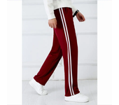 Pantalones de chándal informales para hombre, pantalón básico a rayas, recto, color rojo vino, para correr, trabajo
