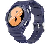 Carbon fiber Band for Samsung 44mm 40mm TPU Red Case+bracelet correa Galaxy Watch 4 Classic 46mm/42mm strap