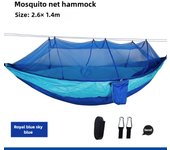 Hamaca de Camping con Mosquitera - Tela Nylon Paracaídas 210T Ultraligera (Capacidad 300kg) para Senderismo, Viaje o Jardín - Incluye Mosquetones (Material Ecológico)