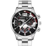 Reloj deportivo con calendario y correa de acero para hombre, reloj de cuarzo con puntero luminoso para hombre