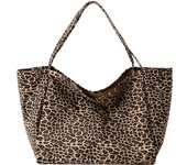 Leopard Pattern Canvas Tote Bag for Women, Gifts for Her, Large Capacity Everyday Shoulder Bag for Daily, Back To School High-quality Daily Commuting Handbags, Work Tote Bag, Beach Bag, Handbag, Birthday Gifts Wife Up Work Bag, Women Handbags