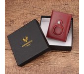 Cowhide Leather Men's Wallet RFID Blocking Protect Cardholder Automatic Card Case for Women with AirTag Holder