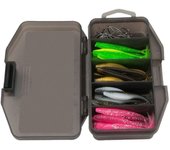 PVC Bionic Fish Bait Set Five Grids Large Capacity Fishing Soft Lure Worm Waterproof Artificial Fishing Storage Box with Hook
