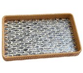 Hand Woven Splicing Shell Rattan Basket Colorful Rattan Weaving Rattan Shell Tray Handmade Household Weaving Fruit Basket
