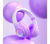 Wireless Bluetooth 5.3 Headphones Surround Stereo With Mic Children Healthy Comfortable Earphone TF-card Cute Colorful RGB light