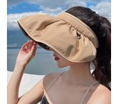 Sombrero de Sol de concha para mujer, protección UV, aro de pelo de doble uso, gorra de cubo de ala ancha plegable, playa al aire libre, Verano