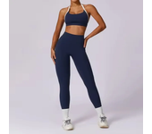 Yoga Set 2PCS Women Sportswear Push Up Workout Clothes Athletic Wear Gym Legging Fitness Bra Crop Top Long Sleeve Sports Suits