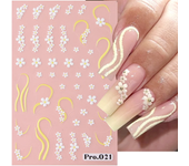 1Pcs Sakura Stickers For Nails 5D Embossed Spring Cherry Blossom Tulip Peony Flowers Petals Sliders Manicure Decoration