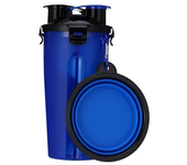 2 In 1 Pet Travel Water Bottle Foldable Dog feed Bowl Drink Cup Food Container Silicone Outdoor Portable Dog Cat Feeder