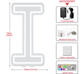 76cm Colorful Illuminated Alphabet Large Light Sign A -Z Alphabet Free Stand Up Neon BABY Party Light Sign,Dimmable and Clear Backer
