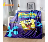 Go-SpongeBob Cartoon Printed Blanket Soft and Comfortable Flannel Throw Blanket Home Bed Sofa Children's Cute Birthday Gift