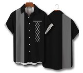 Men's checkered striped casual short sleeved top, Hawaiian summer shirt, large streetwear, original clothing