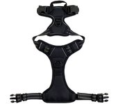 Arnés sin tirones para perro, chaleco acolchado suave y ajustable para mascotas, color negro, 2 Clips de correa