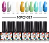 Arte Clavo gel pulido conjunto 10 piezas barniz de gel 8ml remojo semipermanente de uñas en la superficie mate LED ultravioleta