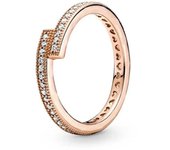 2024 New Gold Plated 925 Silver Ring Zircon Sparkling Double Band Heart Finger Ring Women Pandor Ring Fine Jewelry