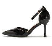 2024 new style women's shoes/sandals/high heels/stilettos/pointed toes/spring/summer/autumn/winter/banquet/wedding/work/leather/6.5 Black