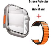 Screen Protector For Apple Watch 45mm 41mm 44mm 40mm Appearance Upgrade Turning into Ultra+Nylon Bracelet iWatch 7 8 6 se 5 4