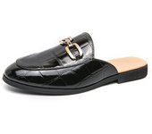 Medio Arrastre Zapatos De Cuero Hombres 2025 Verano Nuevo Estilo Británico Ajuste Medio Sin Talón Mocasín Señaló Zapatos De Cuero Hombres