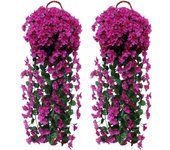 Wisteria Artificial Guirnalda de Flores Artificiales Wisteria Guirnaldas Seda Hojas Vines Artificiales Planta Decoracion Boda Fondo Pared Decoración Jardín Balcón Exterior Interior - 2 X 90cm
