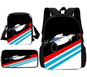 Racing Martini Stripe Child School Backpack With Shoulder Bag Pencil Bags School Bags for Boys Girls Best Gift