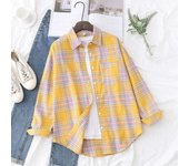 Casual Women's Plaid Shirt 2024 Spring Autumn New Ladies Loose Blouse and Tops Female Long Sleeve Shirts Fresh Checked Clothes