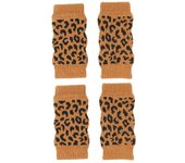4pcs/set Snowflakes/Stars Pattern Pet Knitting Knee Socks Elastic Warm Dog Leg Sleeves Soft Anti-dirty Dog Leg Socks