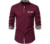 Checkered long sleeved shirt, spring and summer men's casual shirt