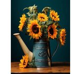Ruopoty DIY Frame Painting By Number Sunflowers Modern Canvas Picture By Numbers Acrylic Paint On Canvas For Home Decor