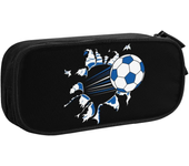 Customized Cute Soccer Fire Pencil Case for Boy Girl Large Capacity Football Sport Pencil Bag Stationery