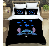 Anime  Stitch Love Child Duvet Cover Set HD Comforter Cover for Kids Bedding Sets Bedclothes Bedroom Decor
