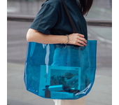 Transparent Women Shopping Bag Totes Portable Holographic Jelly Bag Large Capacity PVC Women Shoulder Beach Travel Handbags