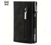 Magnetic Credit Card Holder Rfid Blocking Pop Up Minimalist Wallet Leather Bank Cardholder Case Vallet for Men