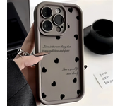Funda de teléfono mate suave con corazón de amor negro para iPhone 11 12 13 14 Pro 16E XS X XR 7 8 Plus SE2 iPhone 15 16 Pro Max