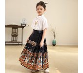 New horse faced Hanfu set for girls, Chinese Ming children's ancient Tang style daily spring and summer