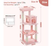 Árbol para gatos de lujo torre de juego grande centro de actividad estable y estable árbol para gatos con hamaca y bonita casa