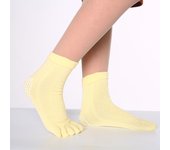 Breathable Soft Non-slip Sports Solid Color Middle Tube Hosiery Korean Style Socks Yoga Socks Women Five Finger Socks