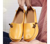 Zapatos de cuero plano para mujer, mocasines suaves, cómodos, de enfermería, de verano