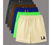 Pantalones cortos cómodos con estampado de letras, pantalones casuales para hombres con cintura ligeramente elástica y cordón