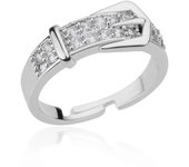 Anillos de cinturón de acero inoxidable para mujer, anillo de dedo con cinturón ajustable de circón, joyería estética geométrica para boda, anillos de regalo